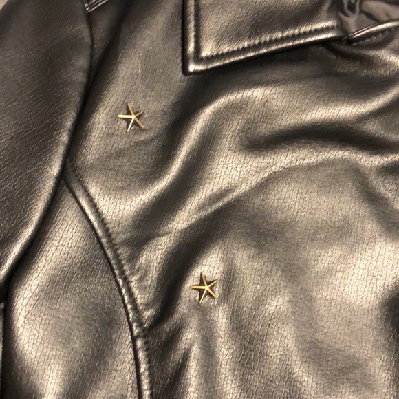 Long Tall Sally Faux Leather Star Studded Jacket 8 - Picture 4 of 7